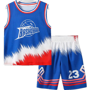 男童背心运动套装2025新款夏季速干透气篮球服儿童训练服童装衣服