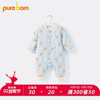 Pureborn quần áo trẻ em những người quần áo mùa đông nam và nữ bé leo núi quần áo quilted ấm quần áo ấm trang phục - Áo liền quần bodysuit cotton cho bé