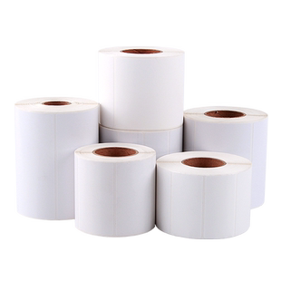 昕维加胶加粘型铜版纸不干胶标签20*10 40*30 50X25 60 80x100 70*90佳博/TSC条码纸打印机铜板纸打印纸贴纸