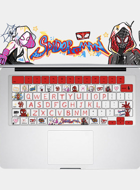 适用MacBook硅胶键盘膜m2保护m3air苹果笔记本14电脑pro13蜘蛛侠