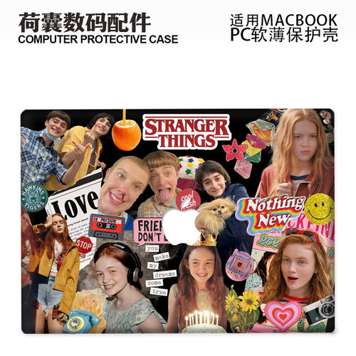 适用新Macbook保护壳m3轻软m1苹果笔记本电脑套24款air磨砂m2pro13/14/15防摔2338个性怪奇物语2442侃爷2681