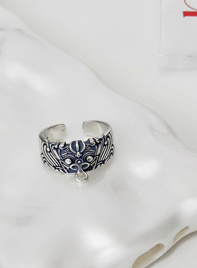 925银复古上古神兽戒指