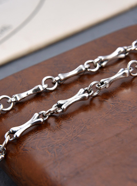 925银复古情侣骨头项链