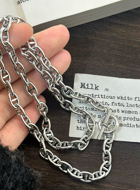 S925纯银重工猪鼻子项链