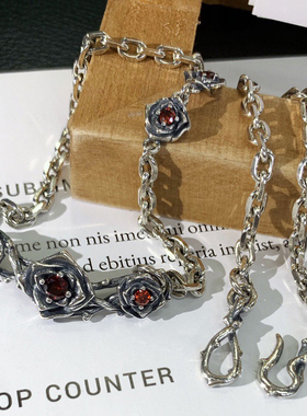 太角项链银女轻奢玫瑰话锁骨链