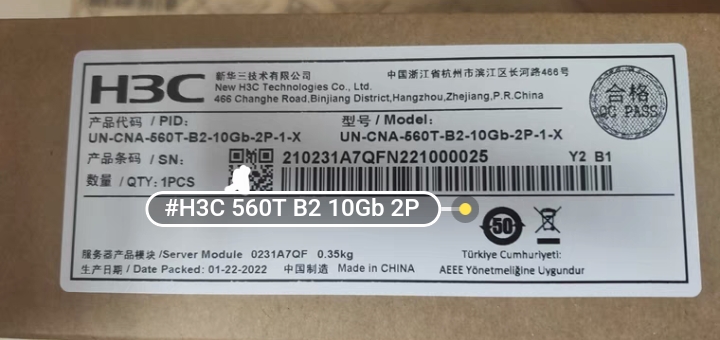 H3C/新华三 0231A7QF 2端口10Gb电接口网卡-560T-B2。产品齐全。