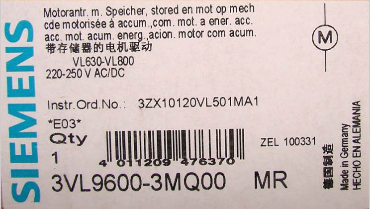 3VL9600-3MQ00 MR AC/DC 220-250V询价