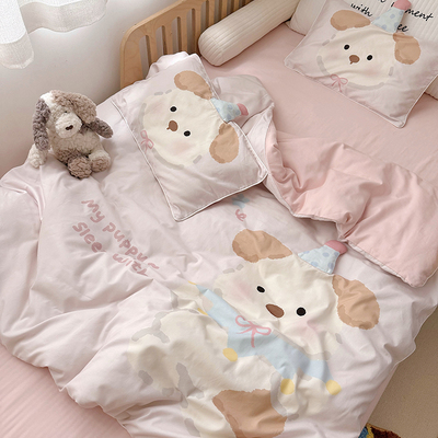 100支纯棉磨毛被套a类秋冬季儿童