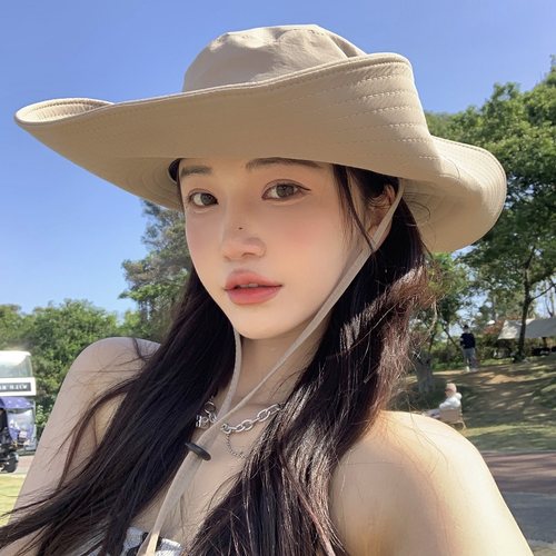 遮阳帽西部牛仔户外大檐渔夫帽