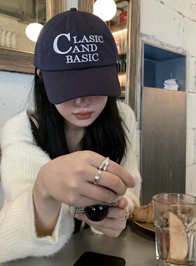 ins博主网红同款显脸小字母鸭舌帽女百搭时尚棒球帽春夏遮阳帽子