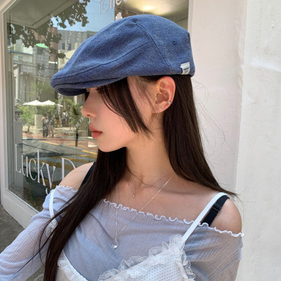 ins博主同款复古前进帽贝雷帽女
