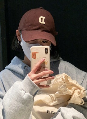 34色帽子D字母鸭舌帽男女大头围显脸小百搭棒球帽韩版潮春夏遮阳