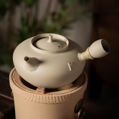 潮汕原矿白泥薄胎侧把砂铫壶