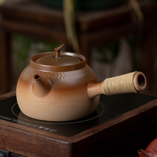 潮州跳刀手工砂铫壶侧把壶煮茶壶