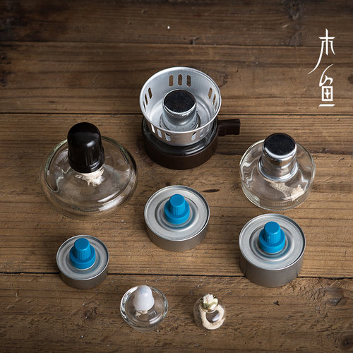 茶道加热茶炉加厚玻璃铁罐酒精灯