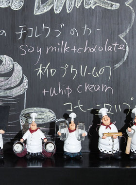 复古厨师餐厅酒吧咖啡馆桌面摆件