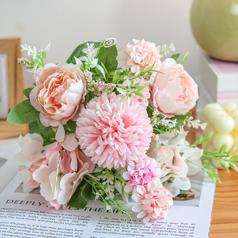 清仓假花仿真花束塑料花小束把花玫瑰绢布花干花家居摆设装饰花束