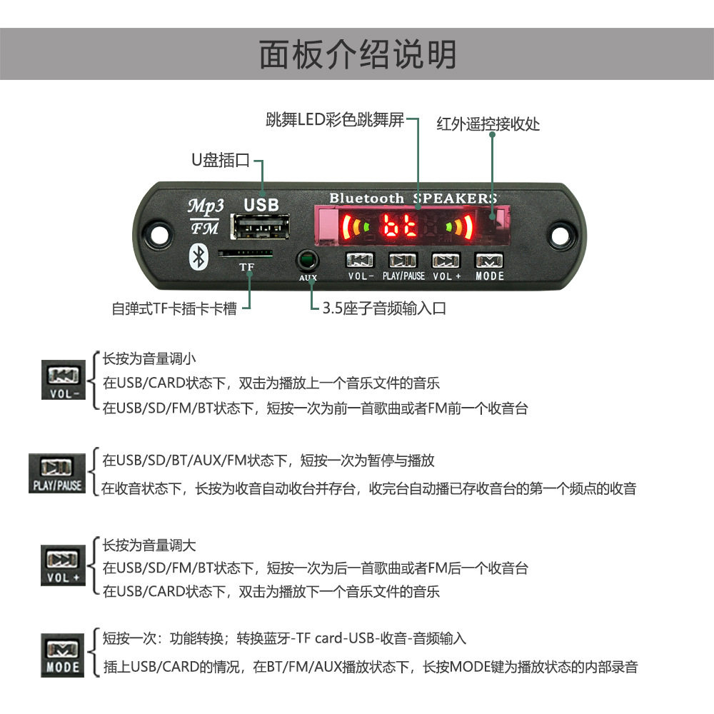 MP3 디코딩 보드 블루투스 모듈 무손실 오디오 고화질 비디오 사운드 보드 MP3 디코더 [원격 제어 포함]