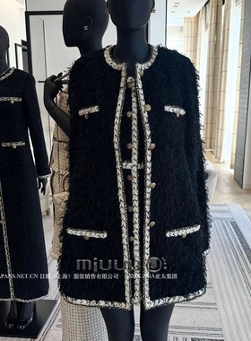 日娜高奢20XXASIA BUYER 10 ola 25早春新款高智风中长款黑色外套