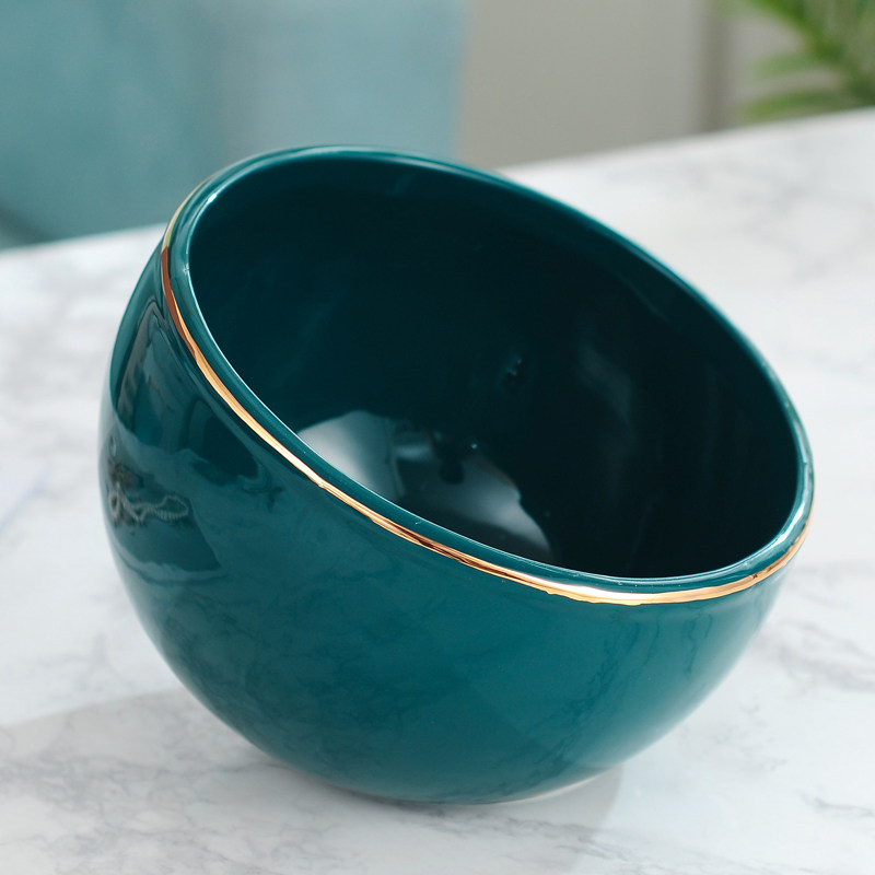 欧式桌面垃圾桶陶瓷创意桌上迷你家用无盖化妆室KTV客厅茶几摆件