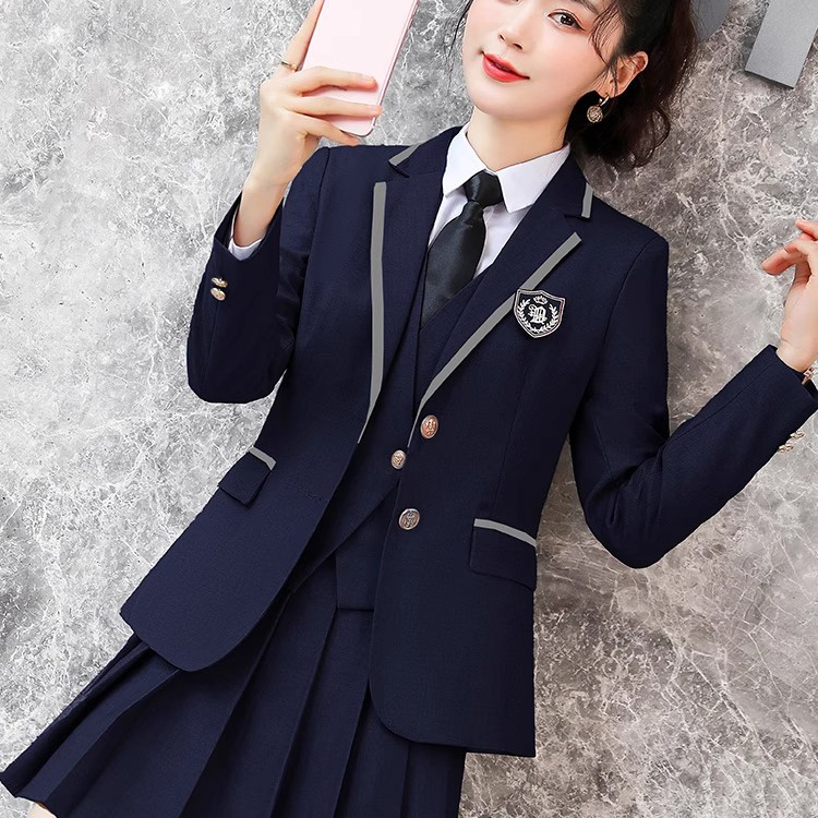 学生学院风英伦jk制服校园班服幼师园服正装演讲西装套装秋冬女裙
