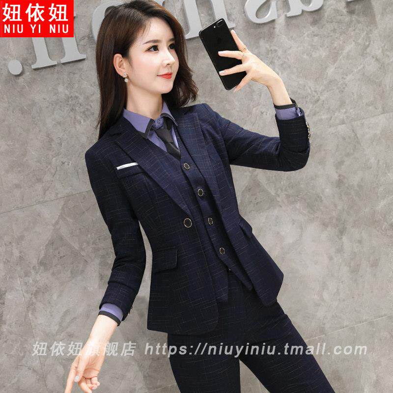 时尚职业装女套装秋冬新款正装女气质西装工作服女神范OL工装西服