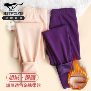 修身 七匹狼保暖裤 厚棉裤 打底秋裤 中老年人妈妈 女士加绒加厚秋冬季