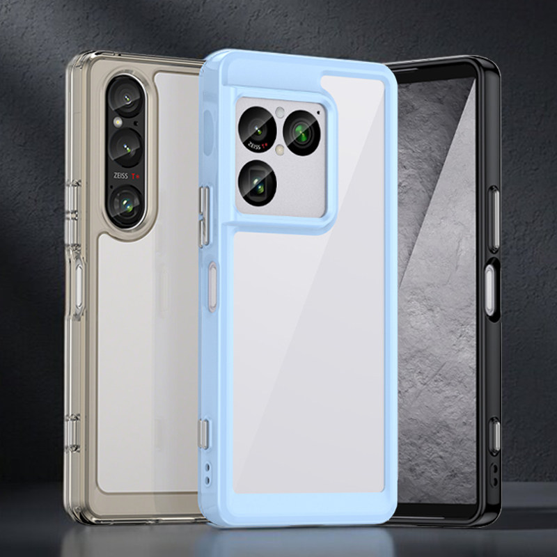 适用索尼xperia电1话5透10明V防V摔I炫II彩手机全包TPU硬背软边亚克力8代防摔滑镜头凸起保护款壳子套