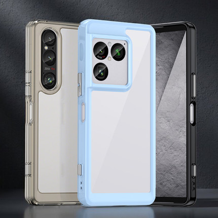 适用索尼xperia电1话5透10明V防V摔I炫II彩手机全包TPU硬背软边亚克力8代防摔滑镜头凸起保护款壳子套