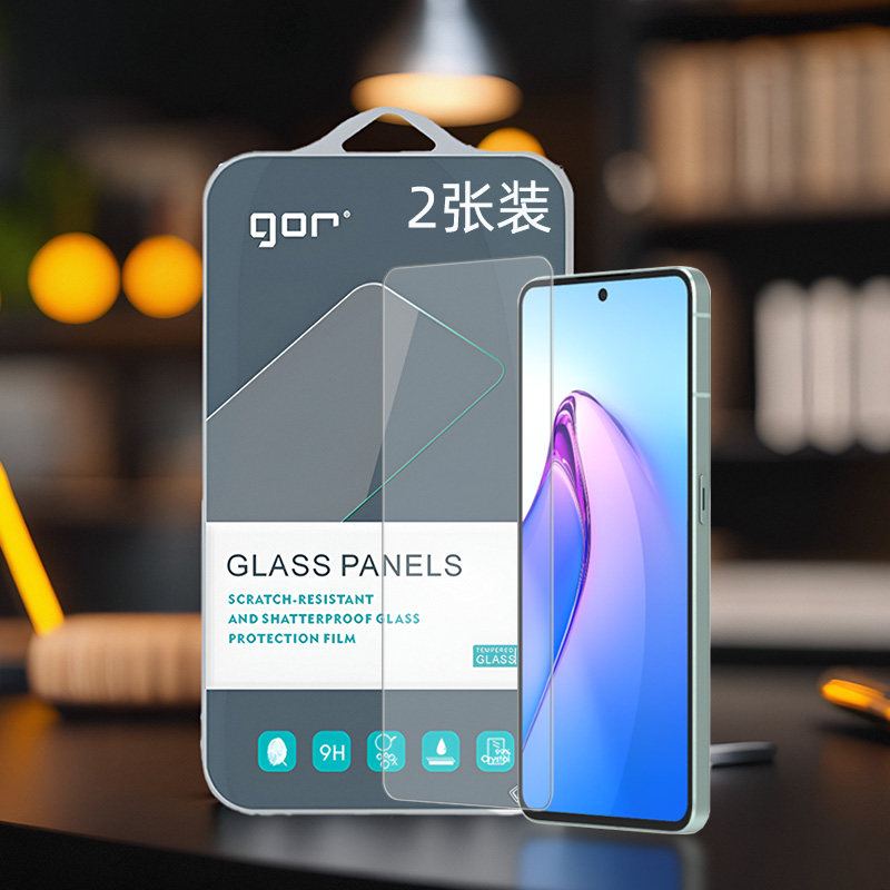 GOR适用OPPO手机Reno8电reno高15清14话13弧12边11非F全S半7荧6屏幕透Z明pro防指纹爆Lite钢化玻璃保护硬贴膜