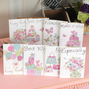 DREAMDAY韩国可爱立体手工贺卡淡彩祝福卡生日万用卡片WISH 1406