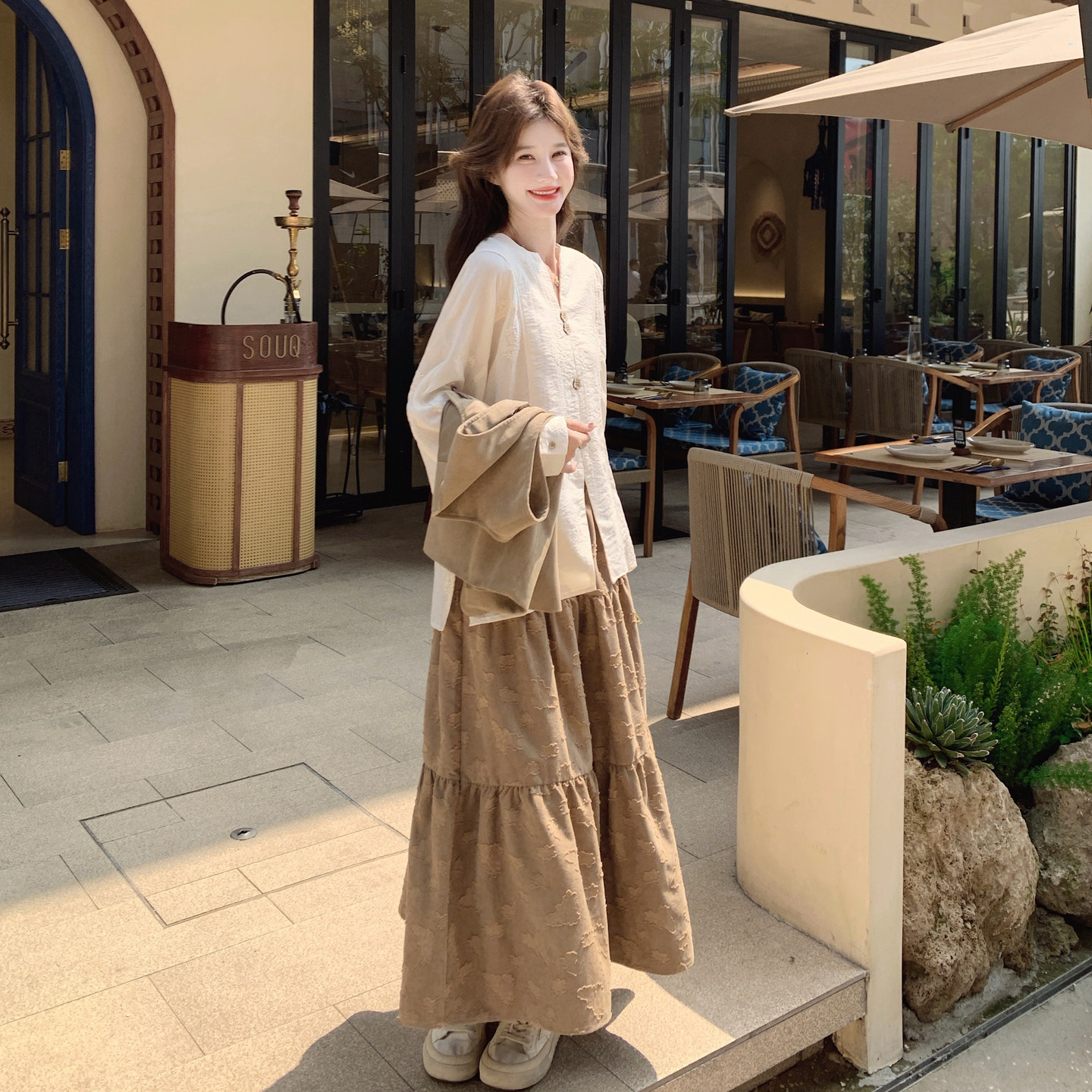 法式复古蝴蝶刺绣秋季女三件套