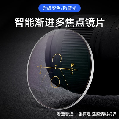 智能变焦远近两用防蓝光老花镜片
