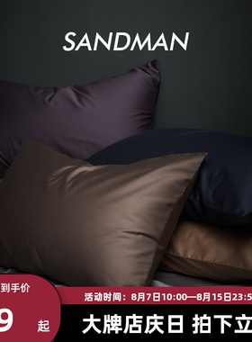 速发长ADMAS棉棉枕套全绒轻奢贡缎双人纯色枕头套一对装