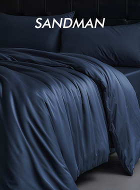 SANDMAN四件套轻奢高档贡缎长绒棉皇室蓝色全棉被套床单纯棉床品