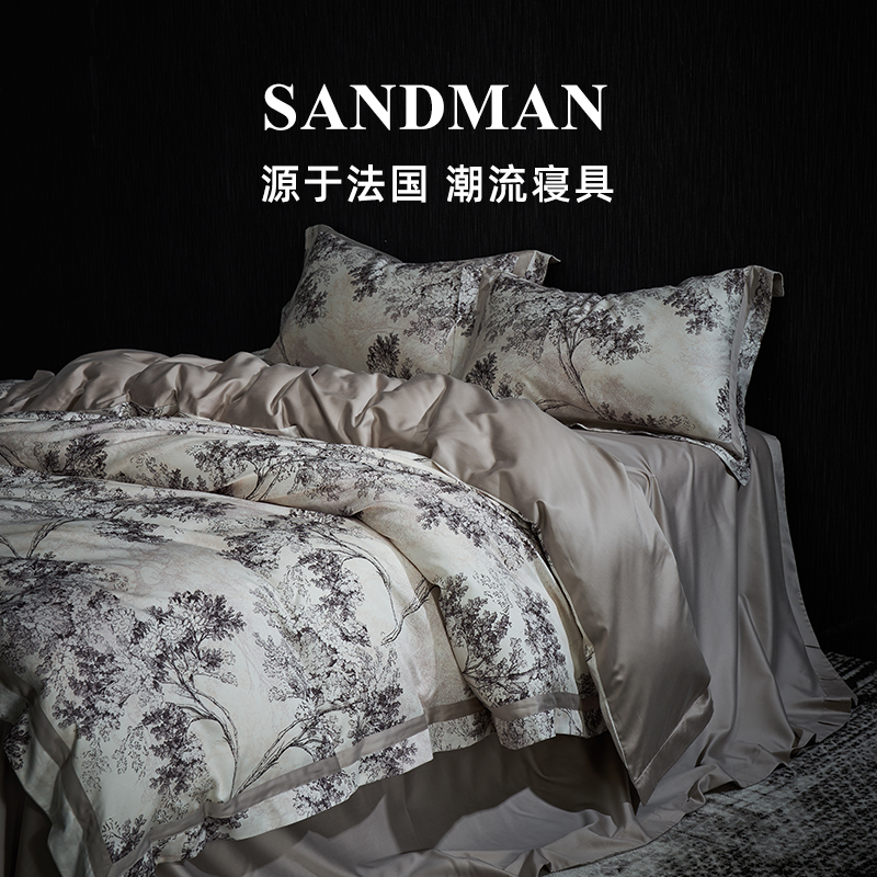 SANDMAN睡神仕100支棉天丝四件套磨毛夏季凉感丝滑裸睡床上套件-封面