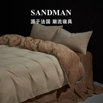 SANDMAN高端EUR大皇宫冬季牛奶绒四件套加绒珊瑚绒双面绒床单被套