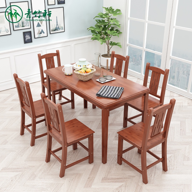 Bamboo table Combination desk and chair family kitchen Table rectangle Bamboo Simplicity Restaurant dining tablein the Residential furniture , Tables , Dining table  category - from Buy2taobao.com to provide professional Taobao agent buy service