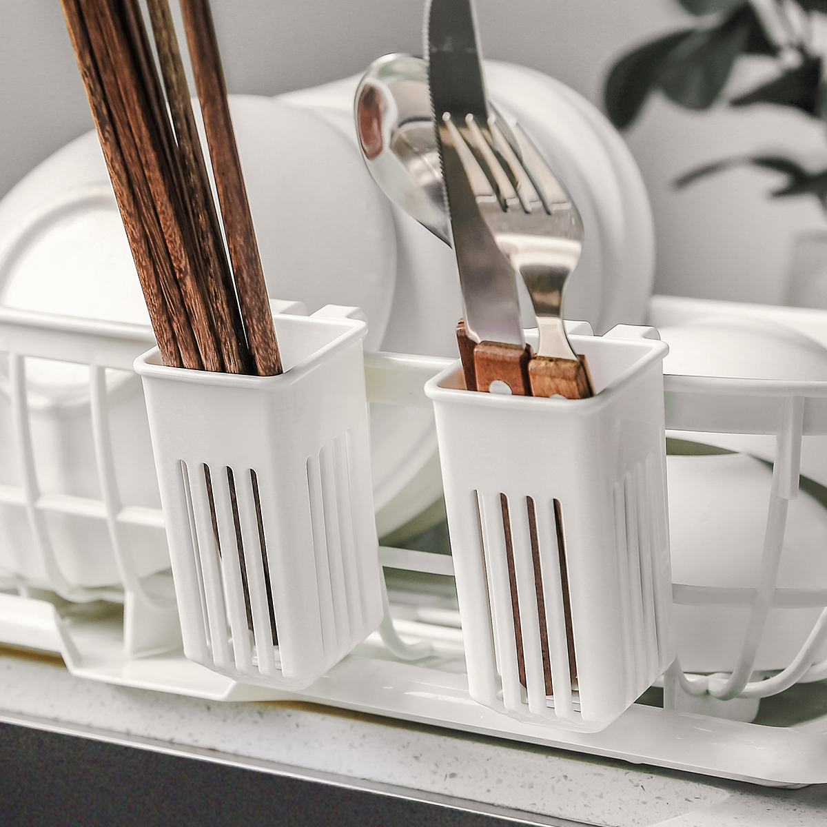 日本进口厨房筷子筒侧挂餐具沥水