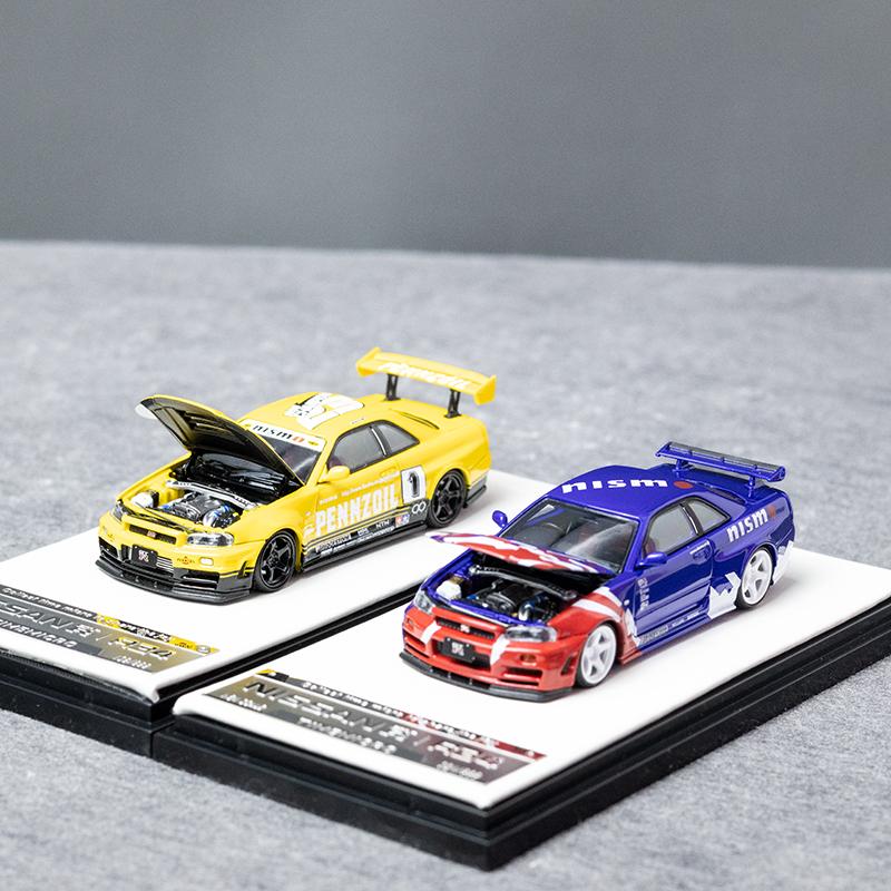 TM TIMEMICRO 1:64 尼桑GTR R34 限量999 仿真合金汽车模型 收藏