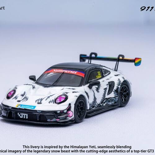 现货 Elowen Art 1:64 保时捷911 GT3 雪怪涂装 合金汽车模型收藏