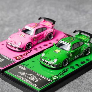 Flame 1:64 保时捷 RWB 993 恐龙涂装 仿真合金汽车模型收藏