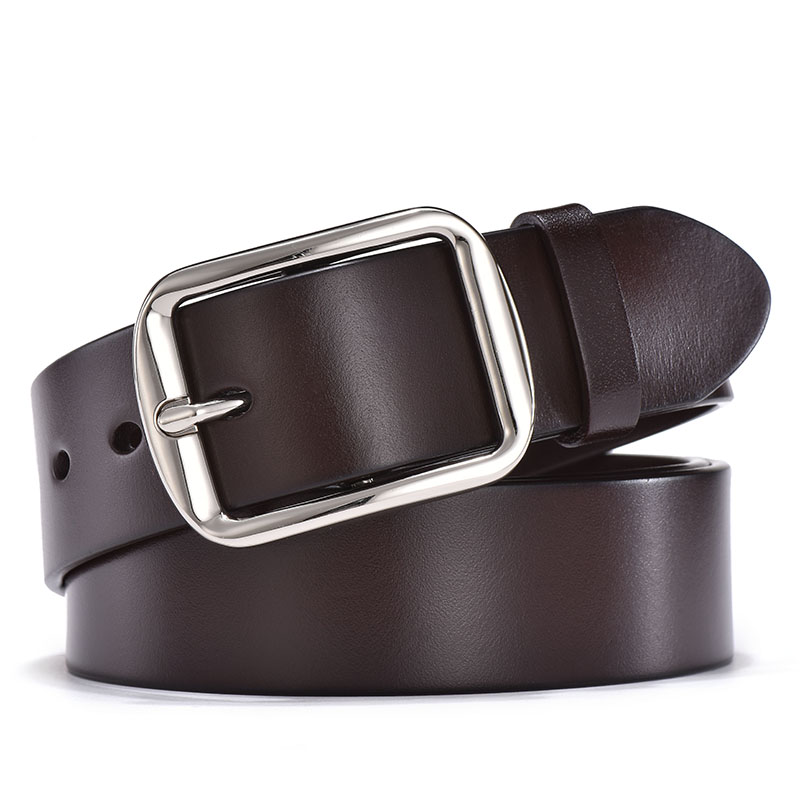 不锈钢扣皮带男真皮男单层整张皮