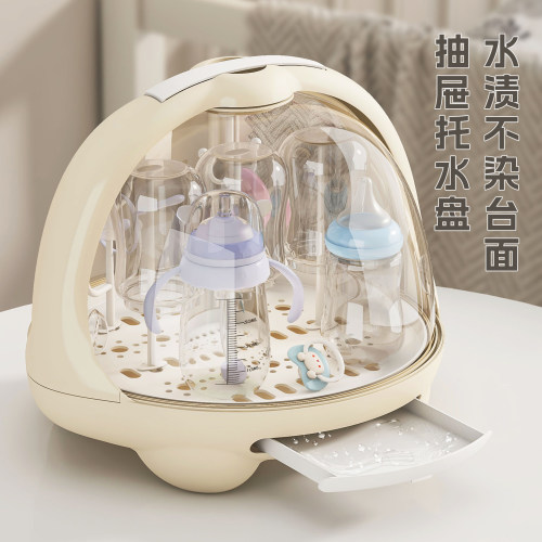 婴儿奶瓶收纳盒带盖沥水