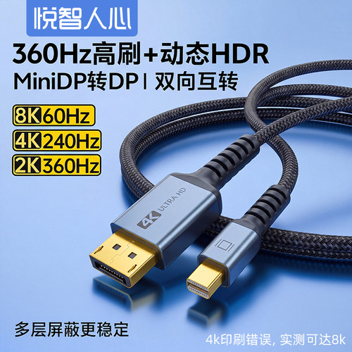 悦智人心迷你DP转DP8K连接线