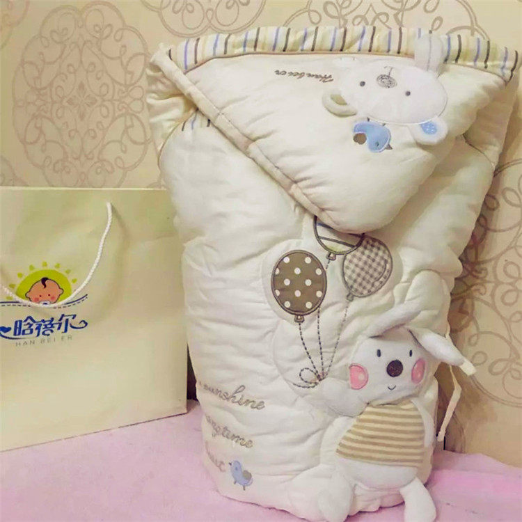 韩版婴儿抱被纯棉包被宝宝抱毯新生儿用品小被子春秋冬加大厚