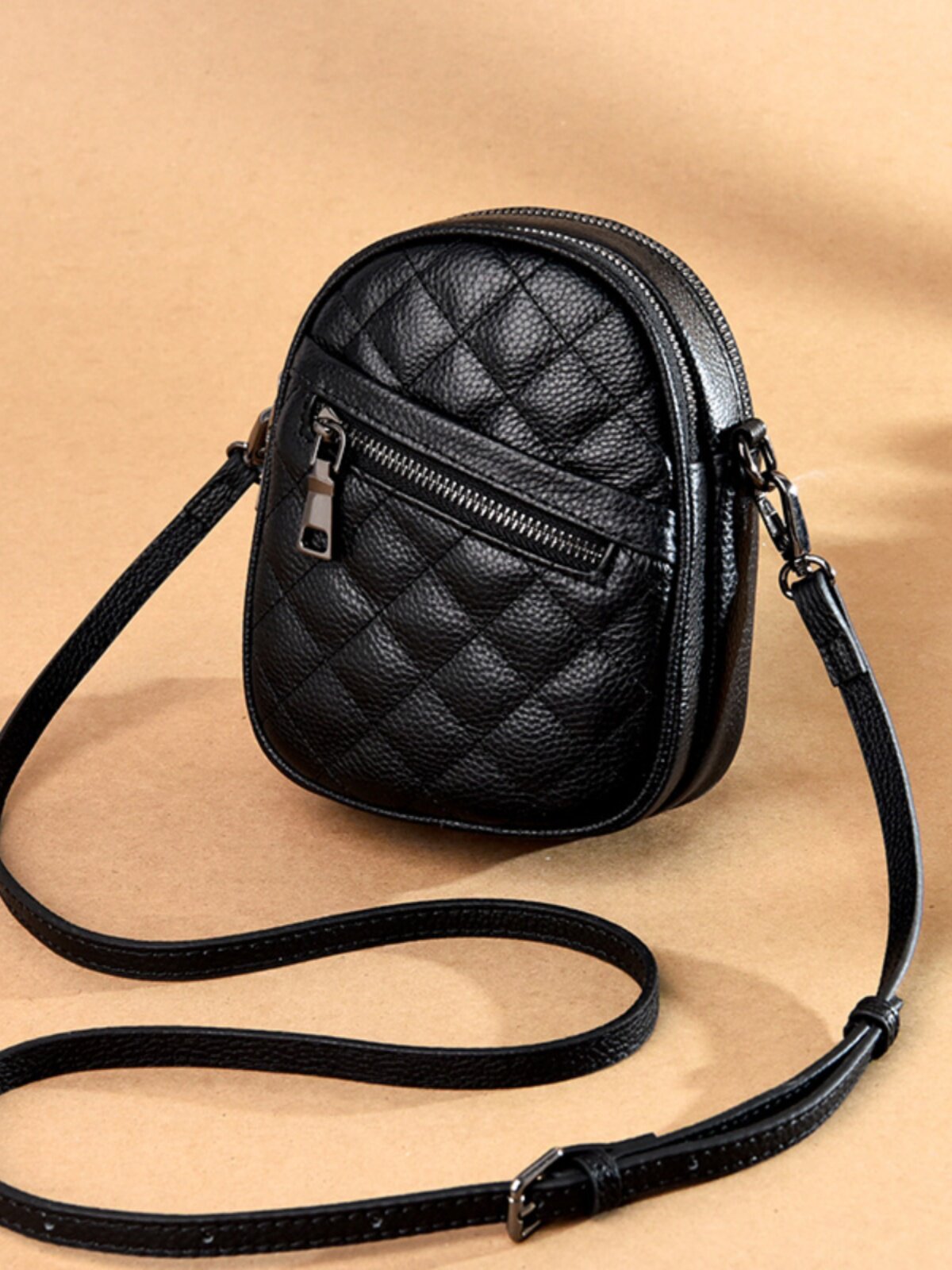 Qadın dəri mini çarpaz çanta, telefon və pul üçün