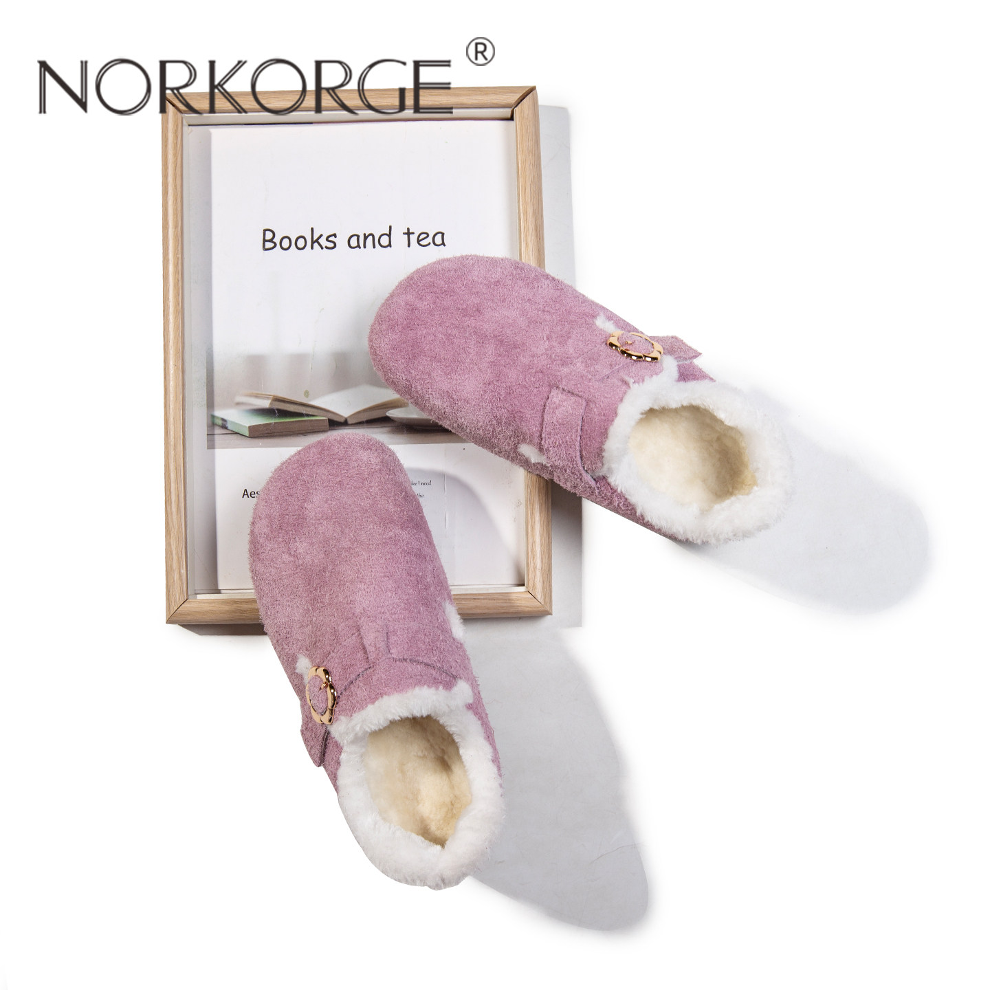 2025新款冬真皮小香风真毛雪地靴毛毛鞋紫色蝴蝶结博肯圆头乐福鞋,女鞋,时尚雪地靴,淘宝优惠券,粉丝福利购,淘宝优惠卷