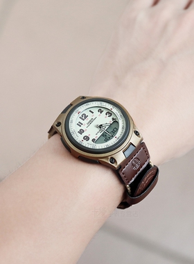 CASIO卡西欧男手表AW-80V-3B/5B十年电池运动帆布军绿户外森林人