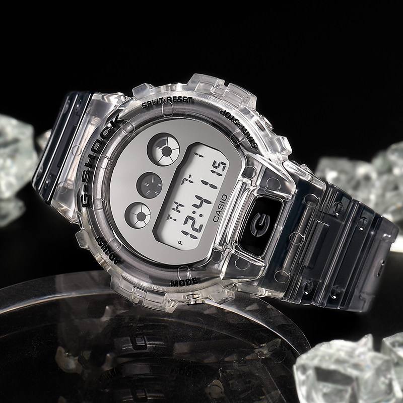 新款卡西欧手表男g-shock冰川系列电冰之韧透明冰韧系列dw-6900sk